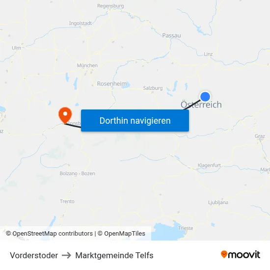 Vorderstoder to Marktgemeinde Telfs map