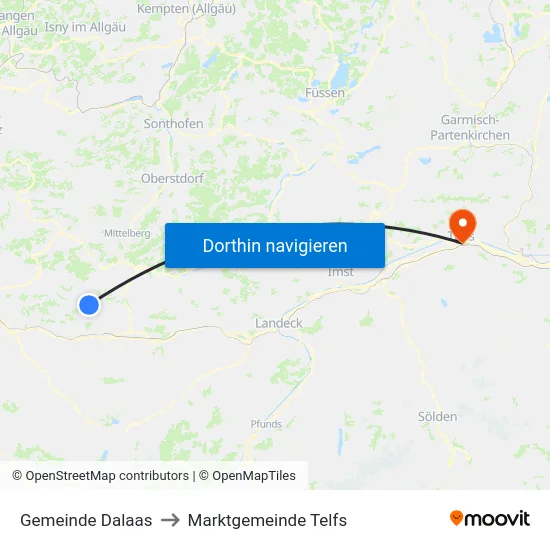 Gemeinde Dalaas to Marktgemeinde Telfs map