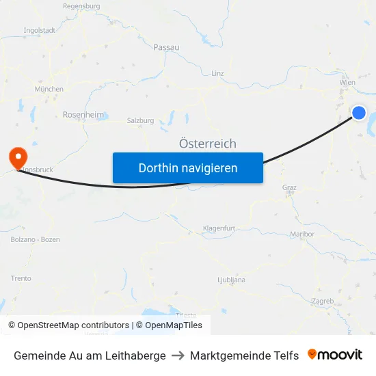 Gemeinde Au am Leithaberge to Marktgemeinde Telfs map