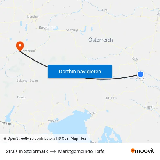 Straß In Steiermark to Marktgemeinde Telfs map