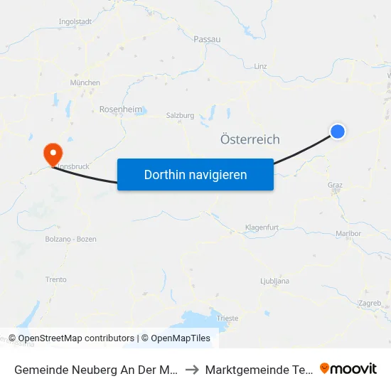 Gemeinde Neuberg An Der Mürz to Marktgemeinde Telfs map