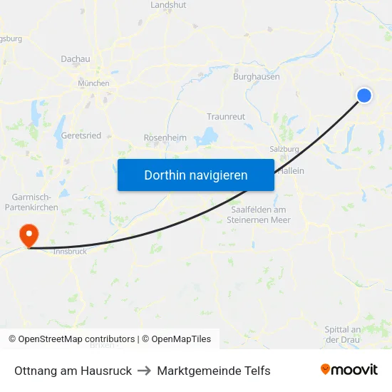 Ottnang am Hausruck to Marktgemeinde Telfs map
