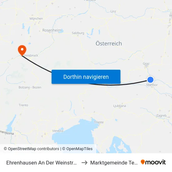 Ehrenhausen An Der Weinstraße to Marktgemeinde Telfs map