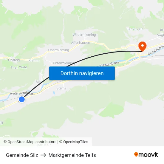 Gemeinde Silz to Marktgemeinde Telfs map