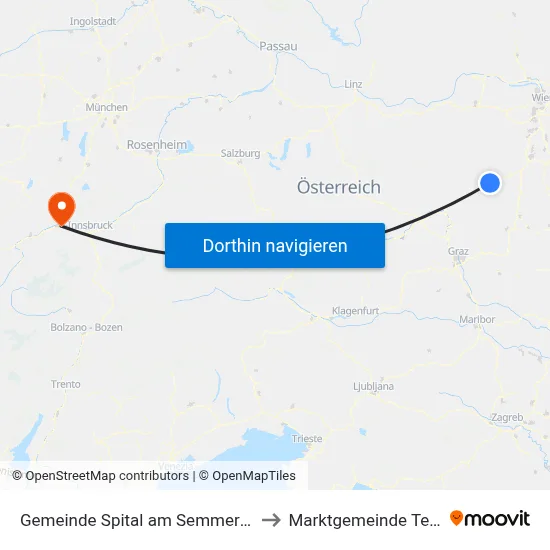 Gemeinde Spital am Semmering to Marktgemeinde Telfs map
