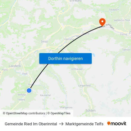 Gemeinde Ried Im Oberinntal to Marktgemeinde Telfs map