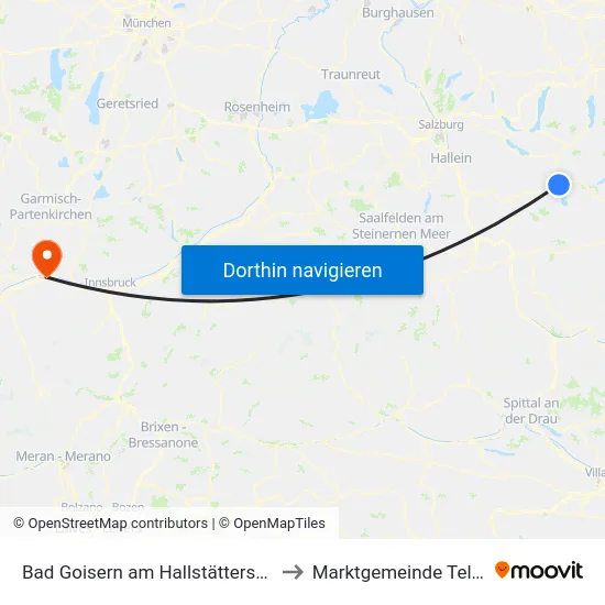 Bad Goisern am Hallstättersee to Marktgemeinde Telfs map