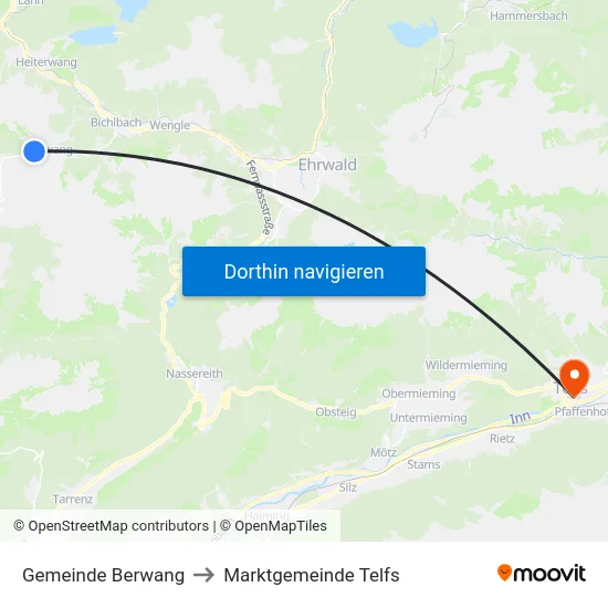 Gemeinde Berwang to Marktgemeinde Telfs map