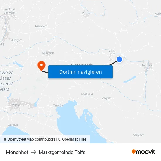 Mönchhof to Marktgemeinde Telfs map