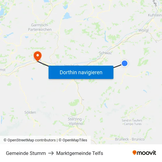 Gemeinde Stumm to Marktgemeinde Telfs map