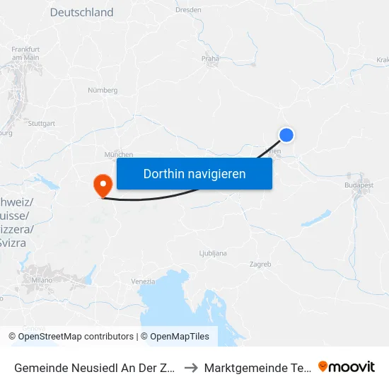 Gemeinde Neusiedl An Der Zaya to Marktgemeinde Telfs map
