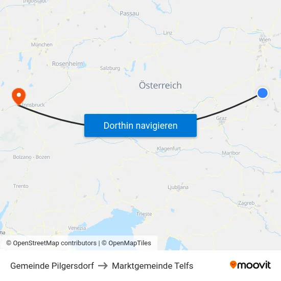 Gemeinde Pilgersdorf to Marktgemeinde Telfs map
