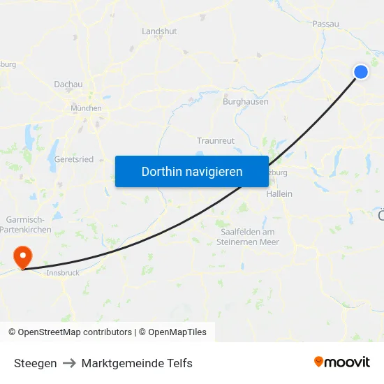 Steegen to Marktgemeinde Telfs map