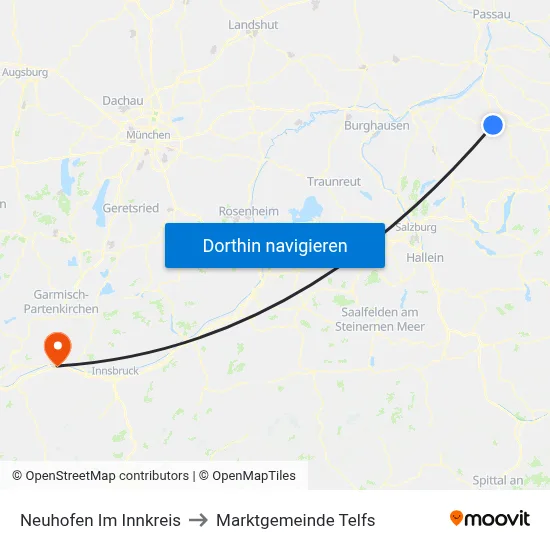 Neuhofen Im Innkreis to Marktgemeinde Telfs map