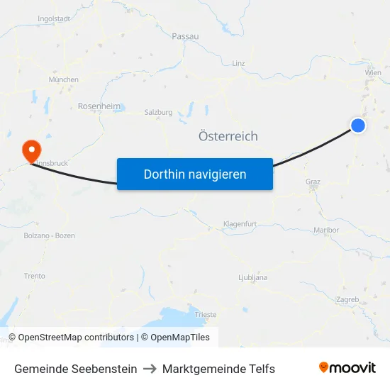 Gemeinde Seebenstein to Marktgemeinde Telfs map