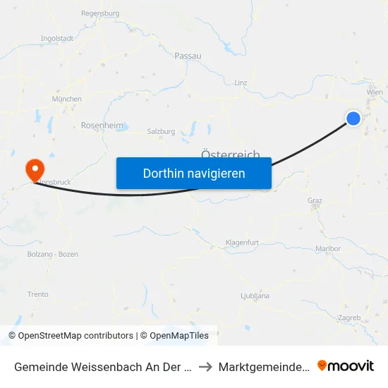 Gemeinde Weissenbach An Der Triesting to Marktgemeinde Telfs map