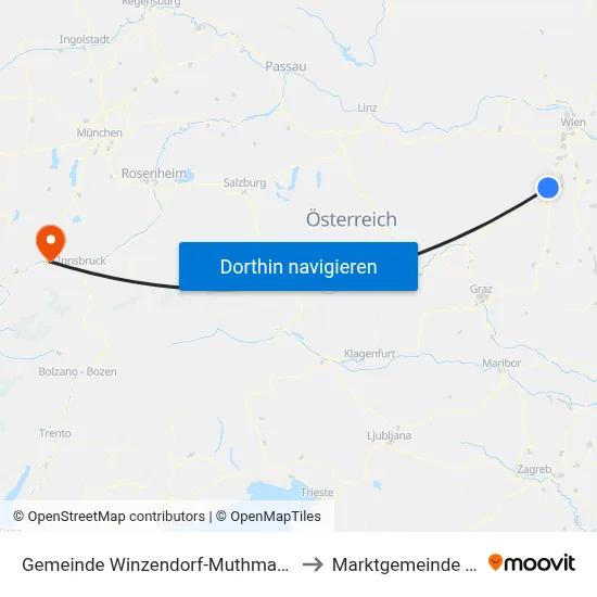 Gemeinde Winzendorf-Muthmannsdorf to Marktgemeinde Telfs map