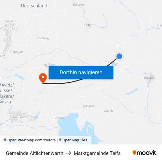 Gemeinde Altlichtenwarth to Marktgemeinde Telfs map