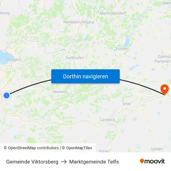 Gemeinde Viktorsberg to Marktgemeinde Telfs map