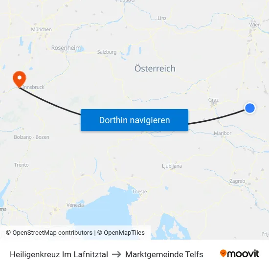 Heiligenkreuz Im Lafnitztal to Marktgemeinde Telfs map