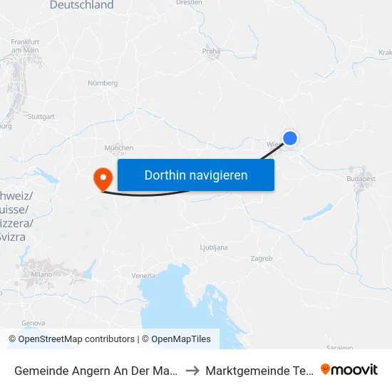 Gemeinde Angern An Der March to Marktgemeinde Telfs map