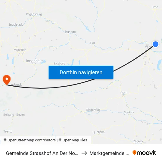 Gemeinde Strasshof An Der Nordbahn to Marktgemeinde Telfs map