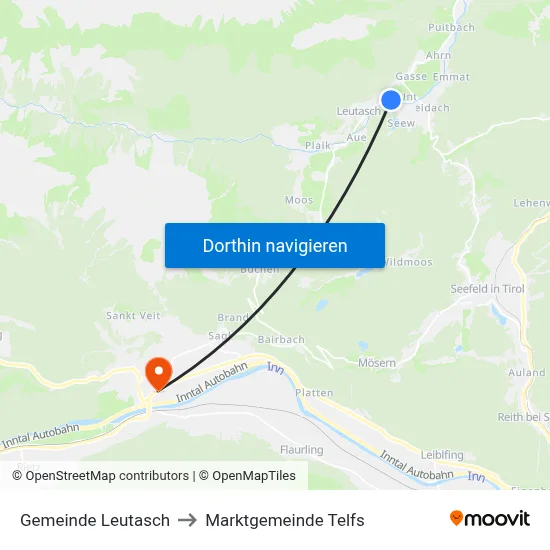 Gemeinde Leutasch to Marktgemeinde Telfs map