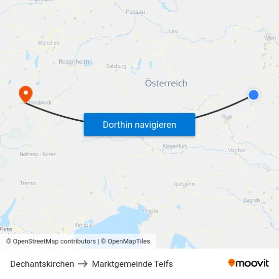 Dechantskirchen to Marktgemeinde Telfs map