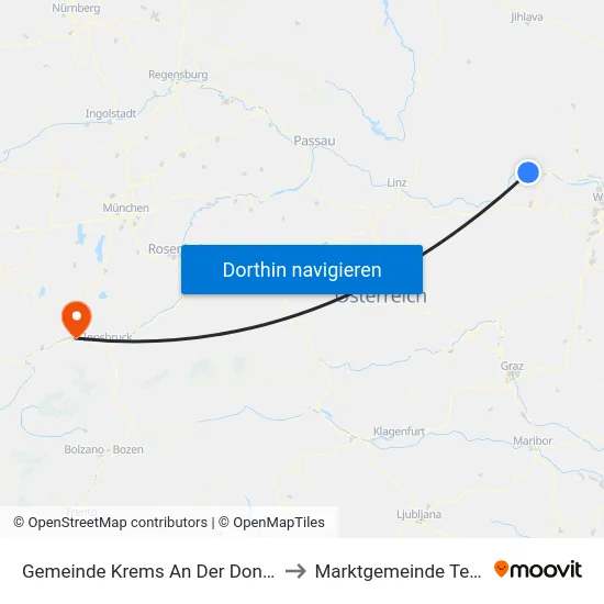 Gemeinde Krems An Der Donau to Marktgemeinde Telfs map