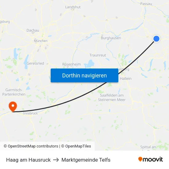 Haag am Hausruck to Marktgemeinde Telfs map