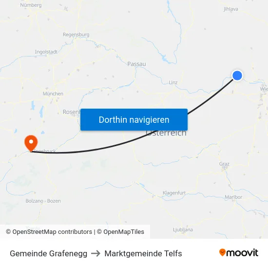Gemeinde Grafenegg to Marktgemeinde Telfs map