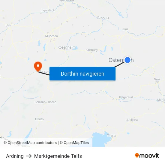 Ardning to Marktgemeinde Telfs map