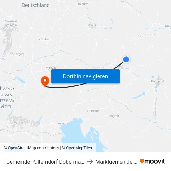 Gemeinde Palterndorf-Dobermannsdorf to Marktgemeinde Telfs map
