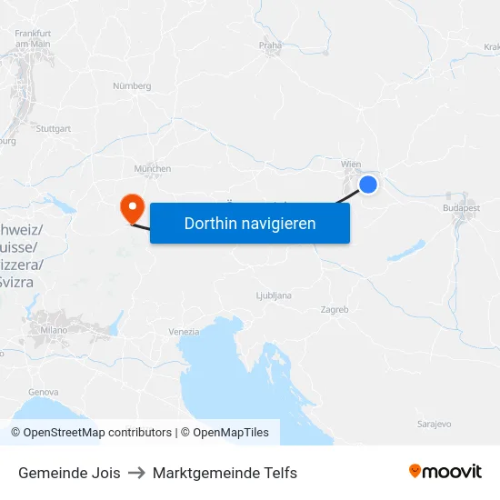 Gemeinde Jois to Marktgemeinde Telfs map