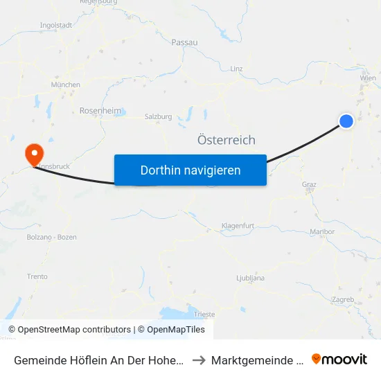 Gemeinde Höflein An Der Hohen Wand to Marktgemeinde Telfs map