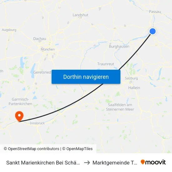 Sankt Marienkirchen Bei Schärding to Marktgemeinde Telfs map