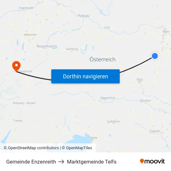 Gemeinde Enzenreith to Marktgemeinde Telfs map