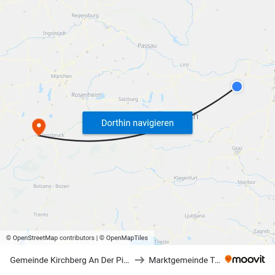 Gemeinde Kirchberg An Der Pielach to Marktgemeinde Telfs map