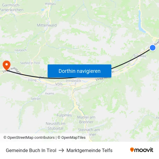 Gemeinde Buch In Tirol to Marktgemeinde Telfs map