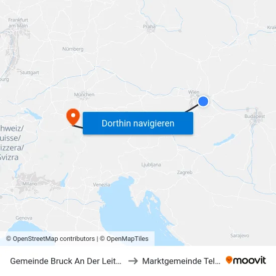 Gemeinde Bruck An Der Leitha to Marktgemeinde Telfs map
