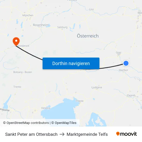 Sankt Peter am Ottersbach to Marktgemeinde Telfs map