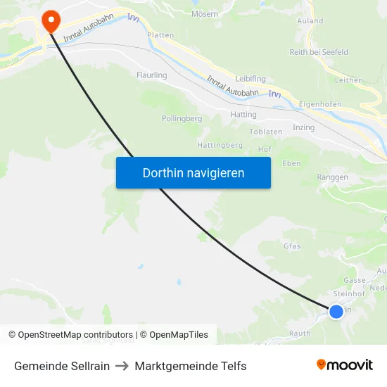 Gemeinde Sellrain to Marktgemeinde Telfs map