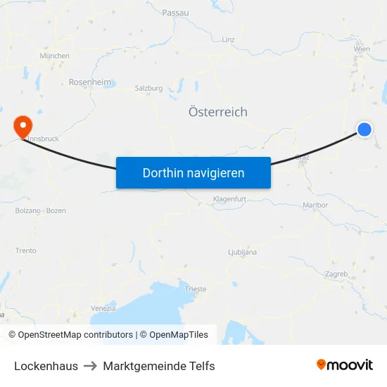 Lockenhaus to Marktgemeinde Telfs map