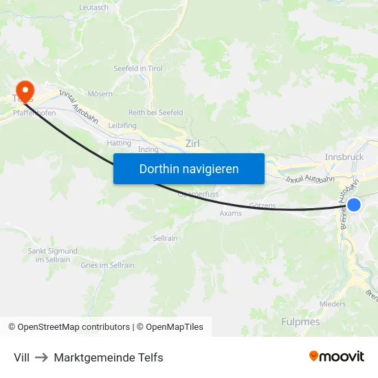 Vill to Marktgemeinde Telfs map