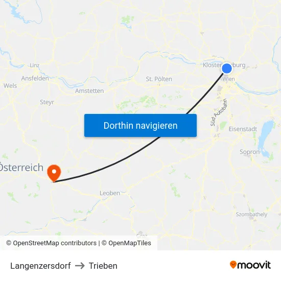 Langenzersdorf to Trieben map
