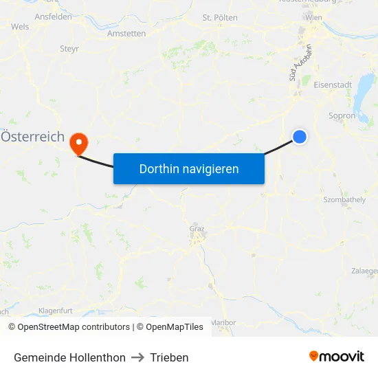 Gemeinde Hollenthon to Trieben map