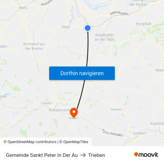 Gemeinde Sankt Peter In Der Au to Trieben map