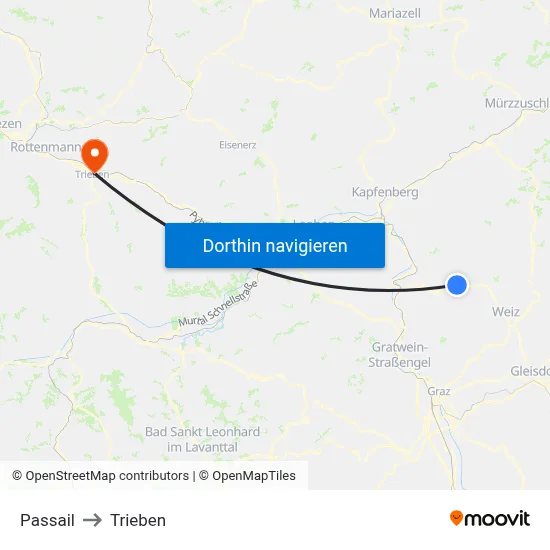 Passail to Trieben map