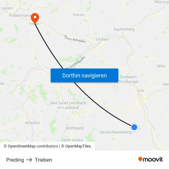 Preding to Trieben map