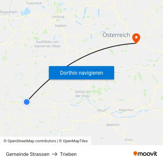 Gemeinde Strassen to Trieben map